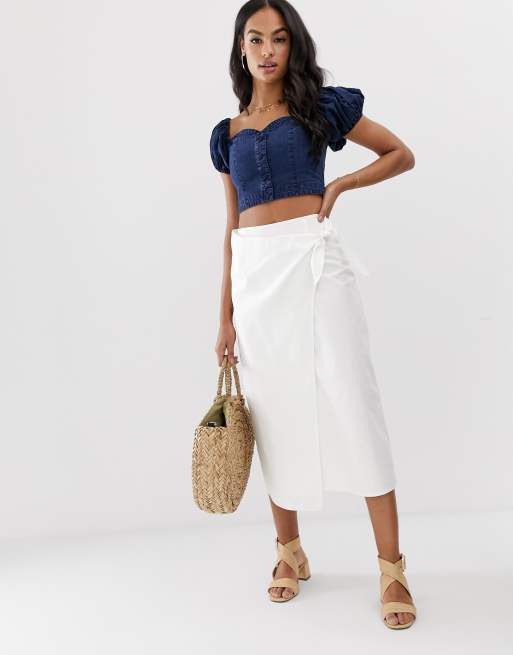 Asos midi wrap clearance skirt