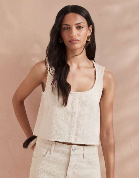 ASOS DESIGN - Denimtop med rund hals og tekstur - view 1