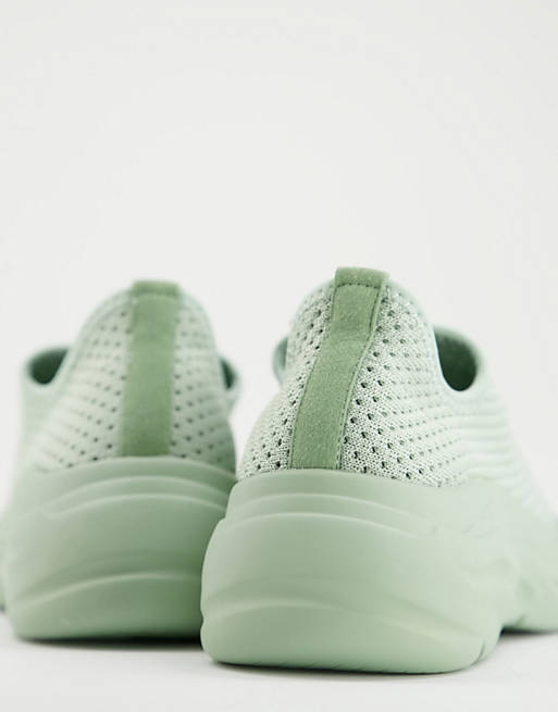  Trainers/Denmark chunky knit lace up trainers in mint 