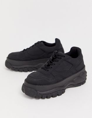ASOS DESIGN Denmark chunky sneakers in black | ASOS