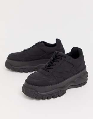 cheap black chunky trainers