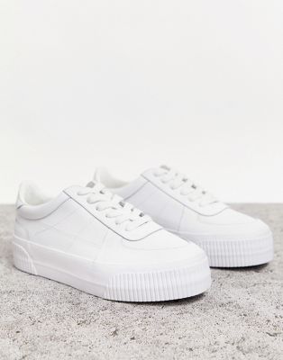 plain white leather sneakers