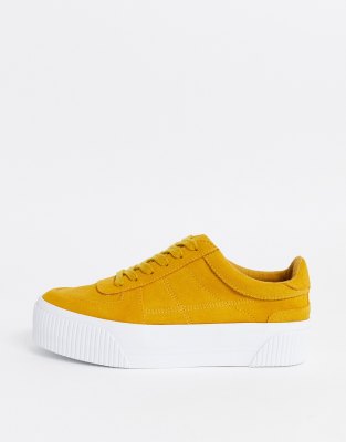 mustard platform sneakers