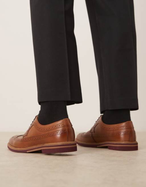 ASOS DESIGN - Derbies en cuir à lacets et bout golf - Fauve, 3 de 4