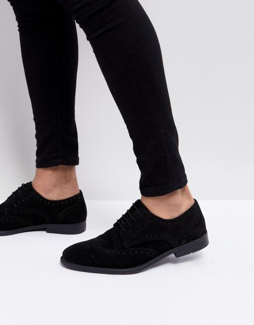 Black suede sales brogues womens