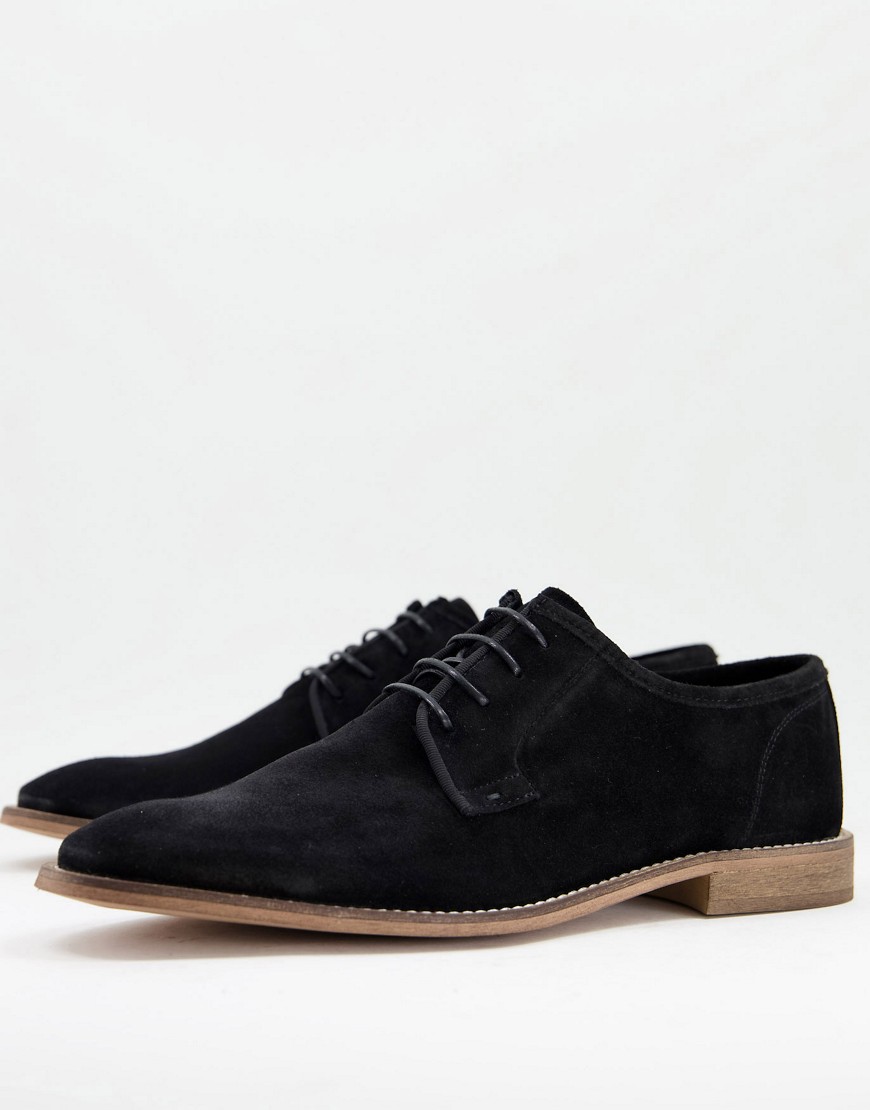 ASOS DESIGN derby lace up shoes in black suede