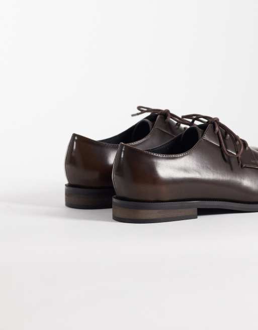 ASOS DESIGN - Derby schoenen met veters in bruin, 4 van 4