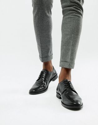 ASOS DESIGN – Derby-Schuhe aus schwarzem Leder