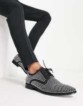 ASOS DESIGN chunky loafers in silver with all over diamante studs