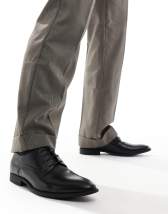ASOS DESIGN lace-up derby shoes in tan leather