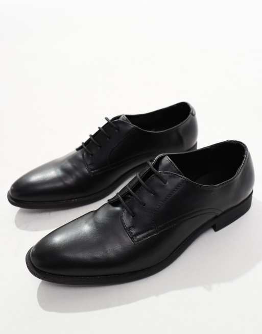 ASOS DESIGN derby shoes in black faux leather