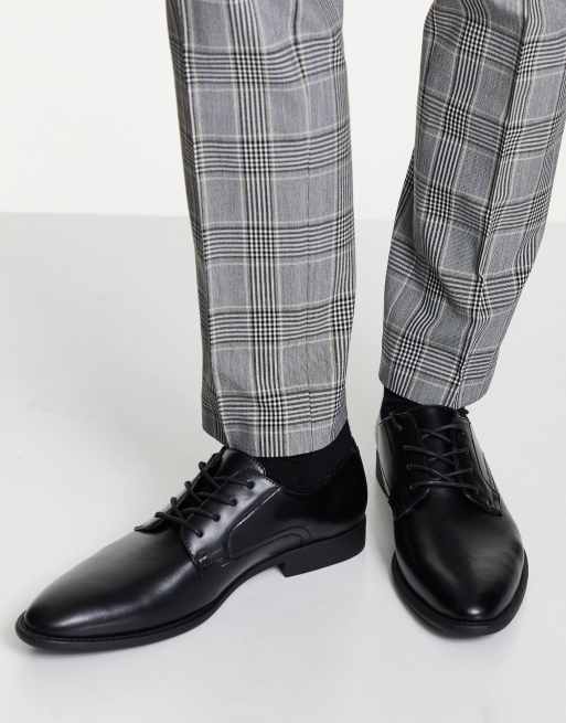 ASOS DESIGN derby shoes in black faux leather