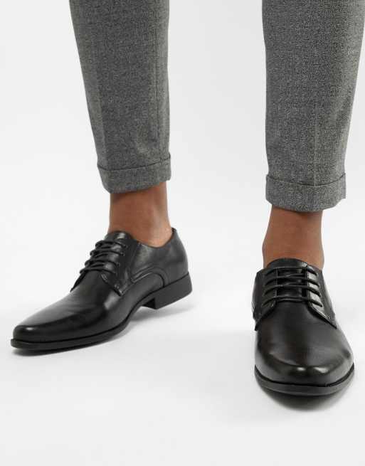 ASOS DESIGN derby shoes in black faux leather