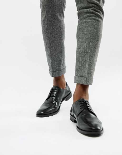 ASOS DESIGN derby shoes in black leather | ASOS