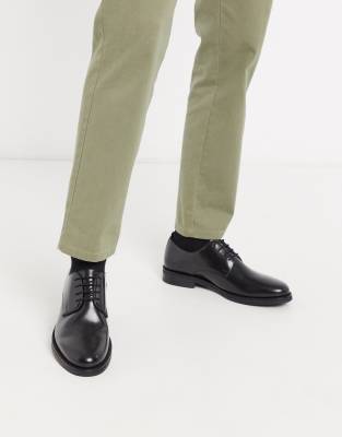 asos black leather shoes