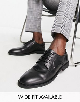 ASOS DESIGN derby shoes in black leather