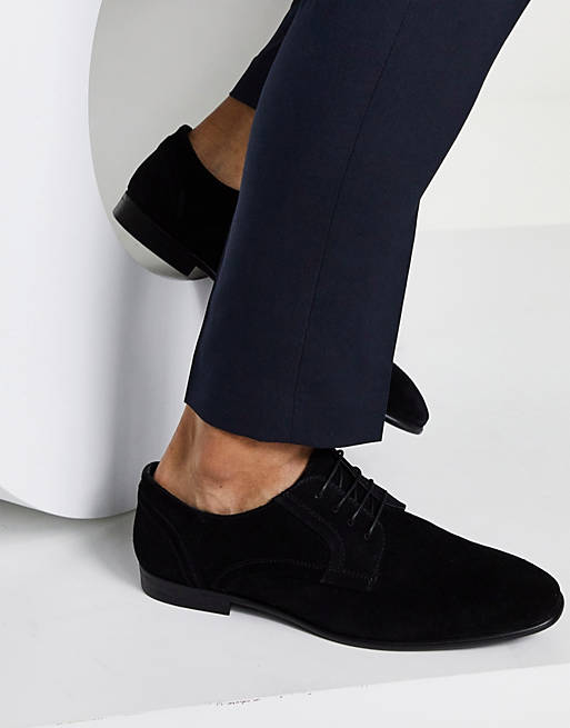 ASOS DESIGN derby shoes in black suede