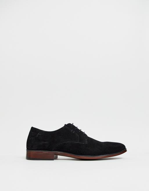 ASOS DESIGN derby shoes in black suede with natural sole