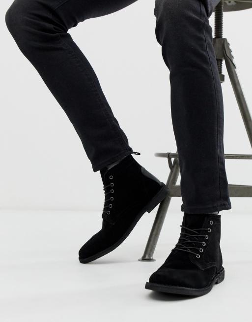 Asos black hot sale suede boots