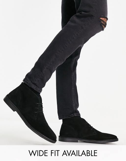 Mens black clearance suede desert boots