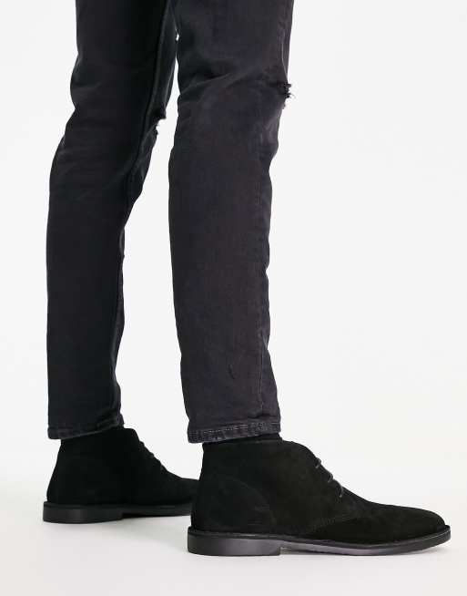 ASOS DESIGN desert boots in black suede