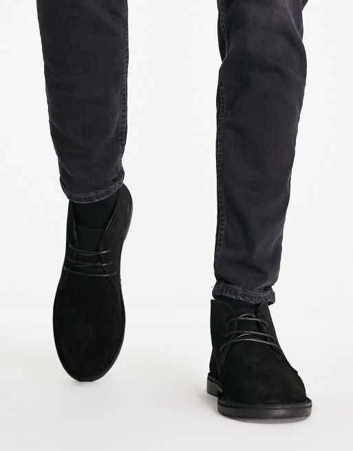 Asos black cheap desert boots