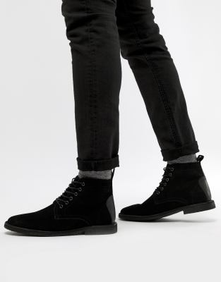 mens desert boots black