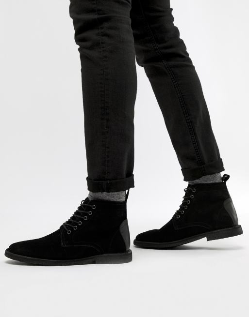 Asos black store desert boots