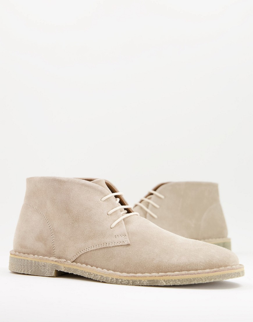 desert boots in stone suede-Neutral
