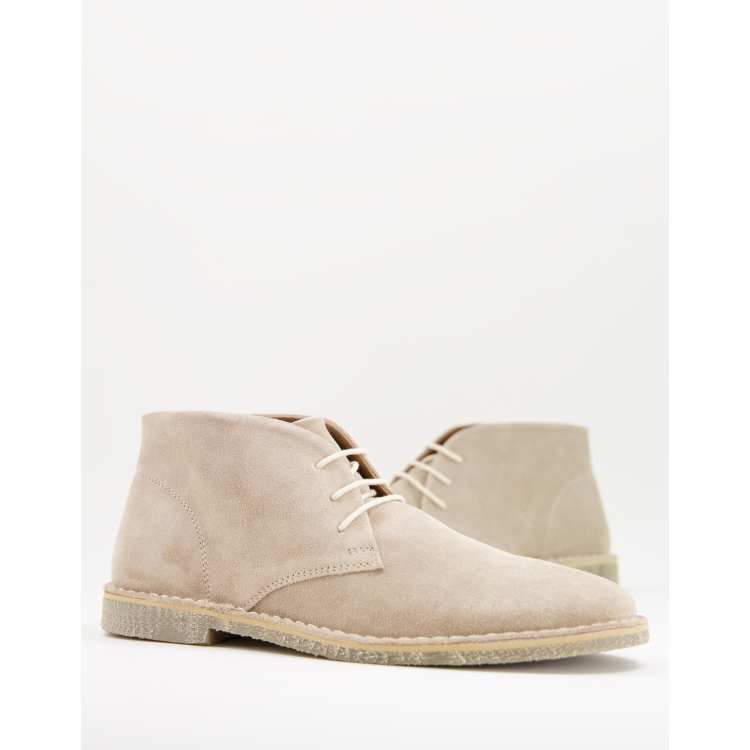 ASOS DESIGN desert boots in stone suede ASOS