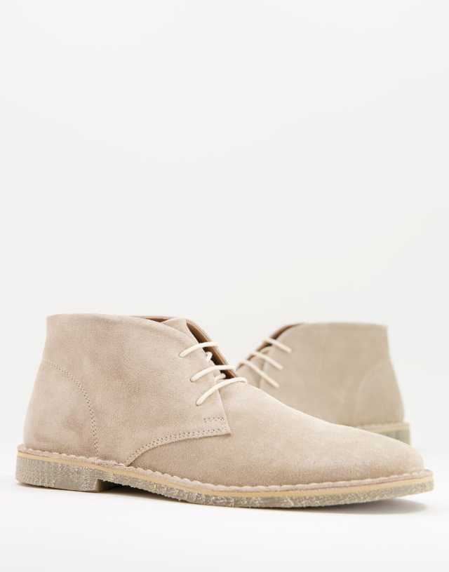 ASOS DESIGN desert boots in stone suede