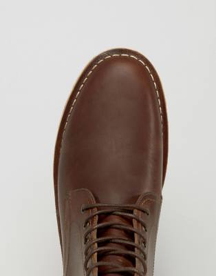 asos design desert boots in tan leather with suede detail