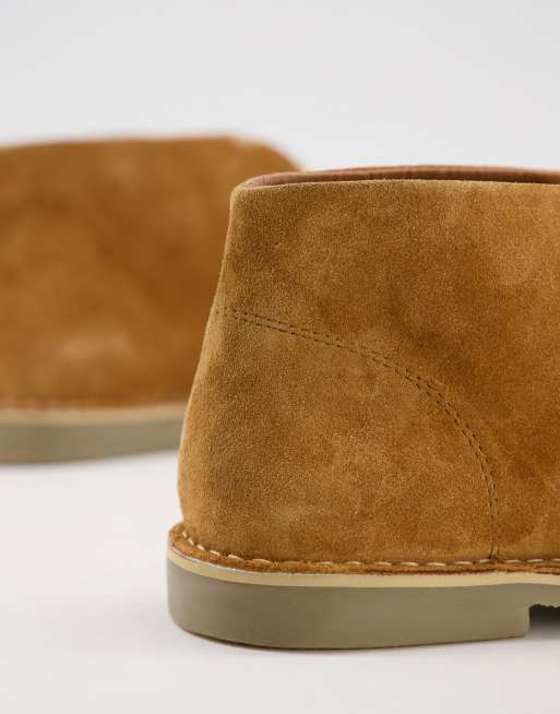 Asos design desert boots in hot sale tan leather with suede detail