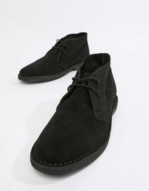 Asos black store desert boots