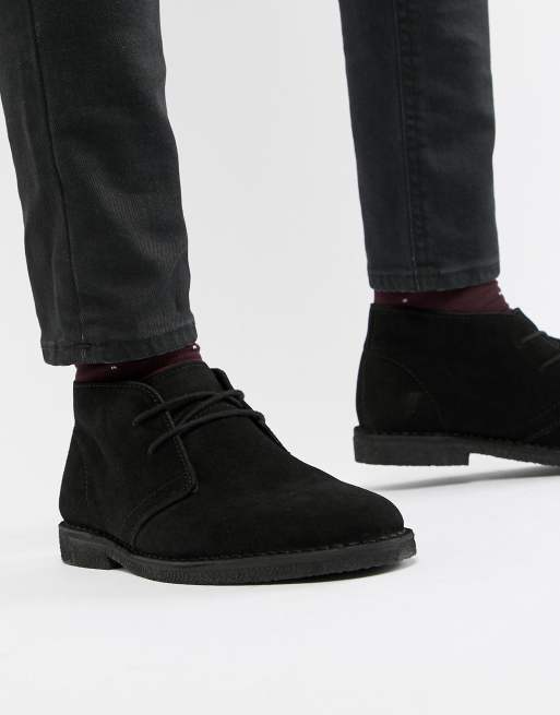 ASOS DESIGN desert chukka boots in black suede