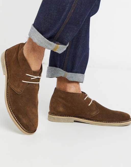 ASOS DESIGN desert chukka boots in brown suede