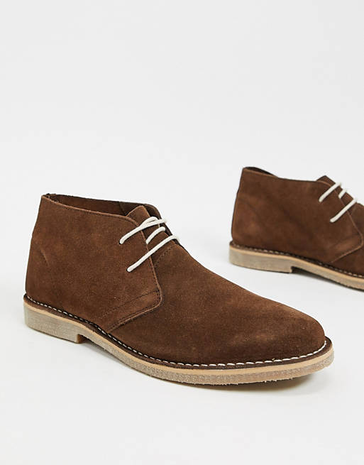 Heren Schoenen voor voor Boots voor Chukka en desert boots ASOS Imitatiesuède Chukka Boots in het Bruin voor heren 