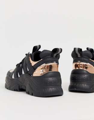 gold chunky sneakers