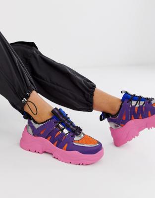 ombre lace up chunky sneakers