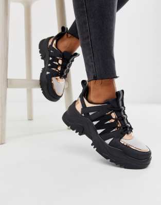 black rose gold trainers