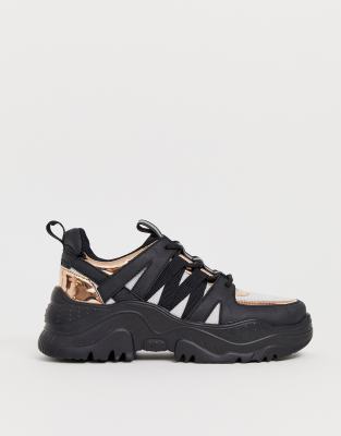 asos black chunky trainers