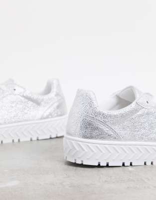 asos silver trainers