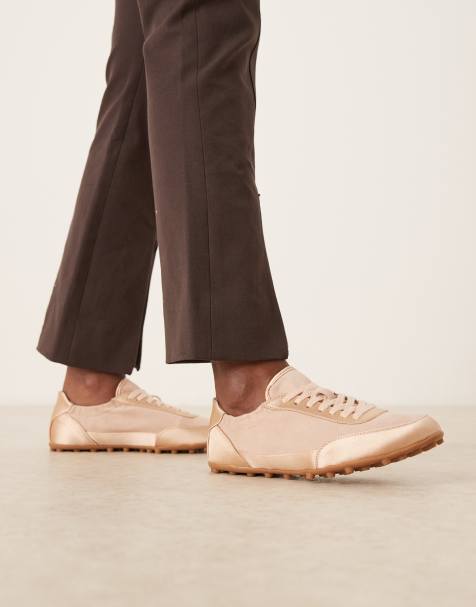 ASOS DESIGN - Desire - Baskets à lacets avec semelle fine - Blush - view 1