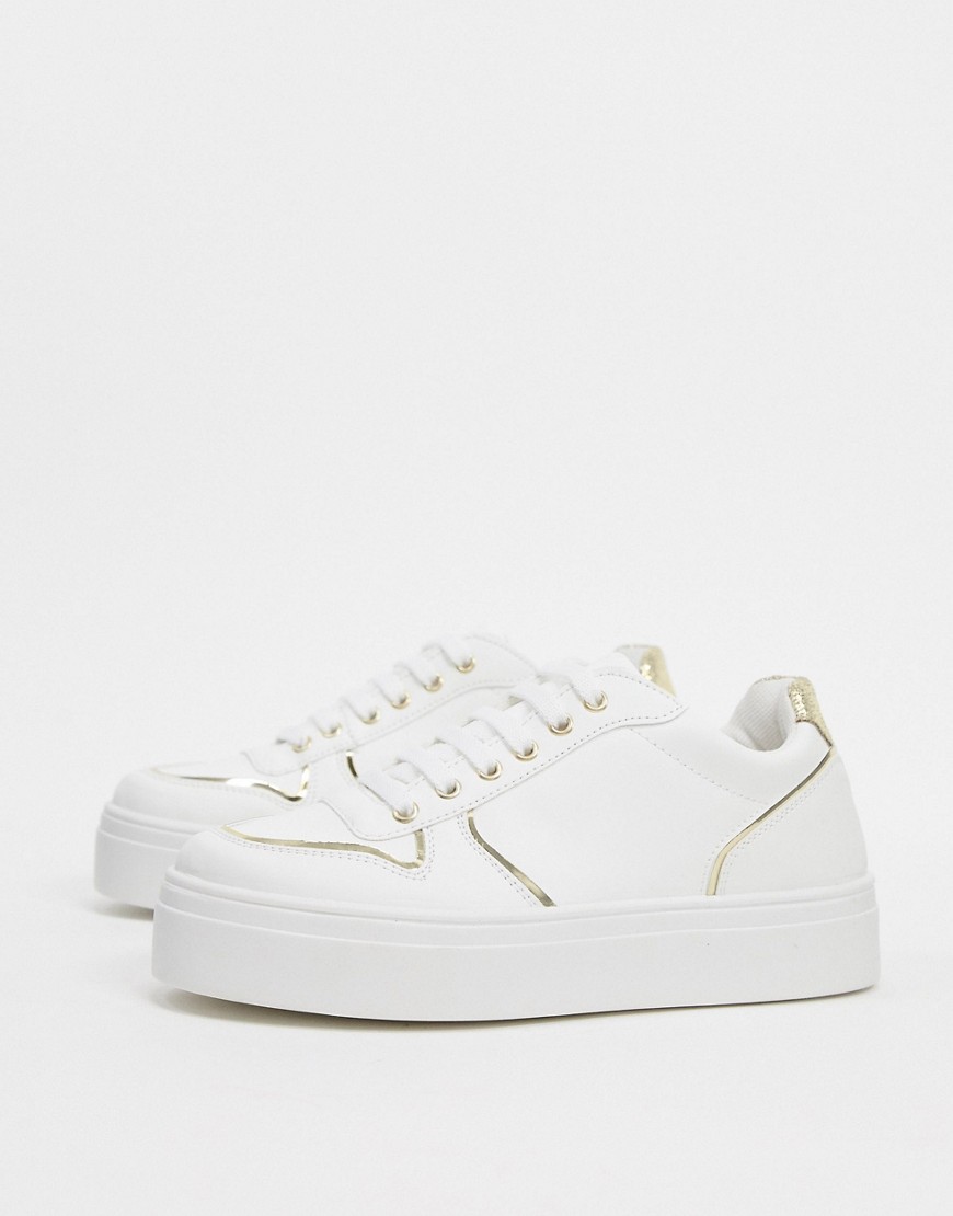 ASOS DESIGN Dessie flatform chunky trainers in white