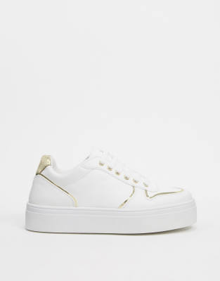 asos white platform trainers