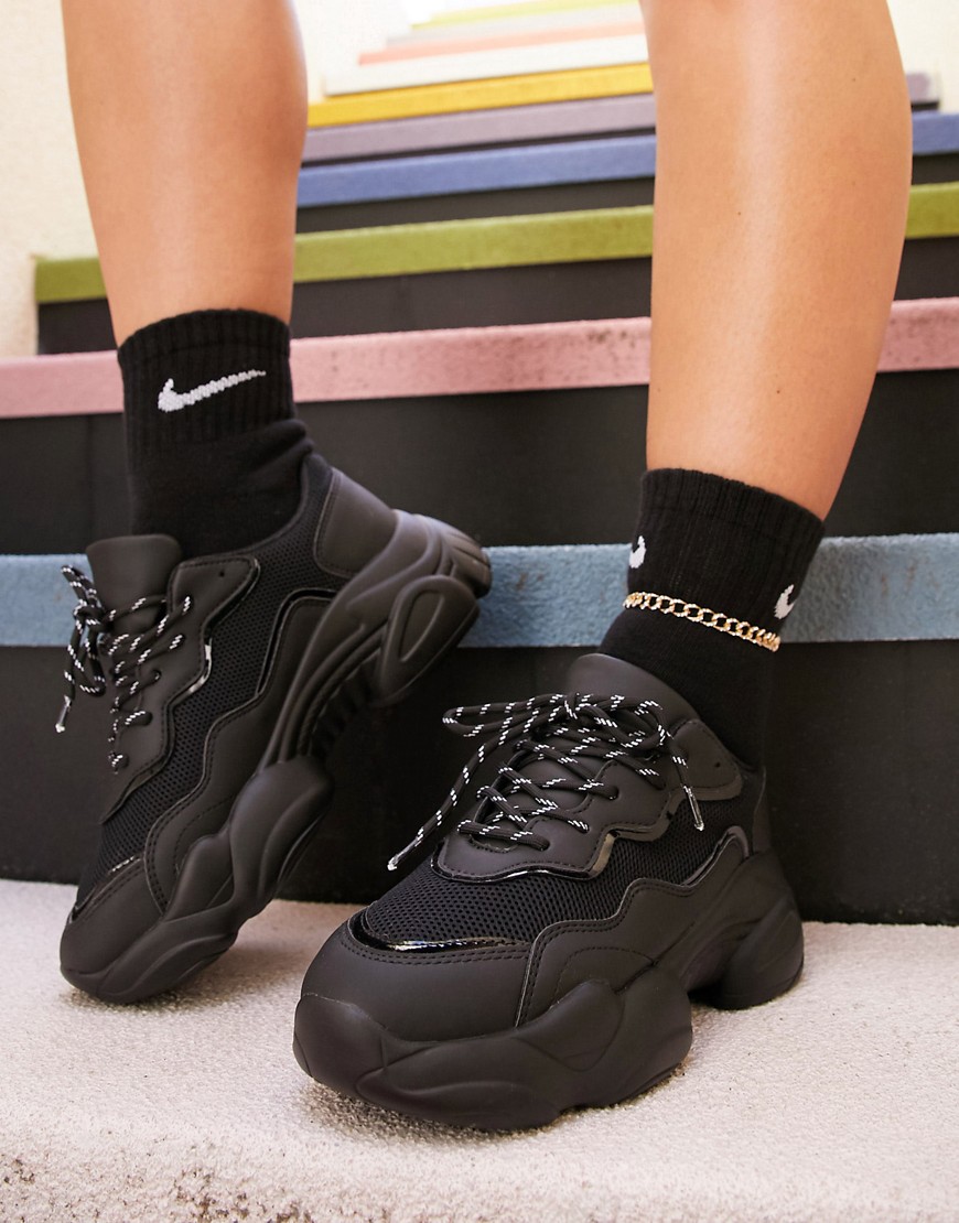 Asos Design Destined Chunky Sneakers In Black