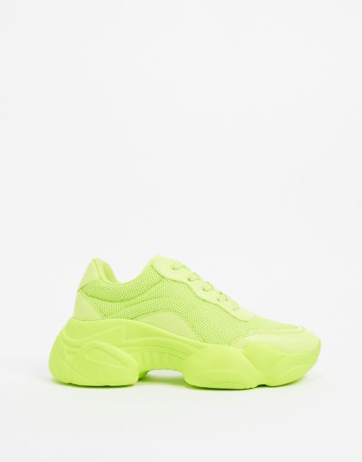 Lime green store designer sneakers