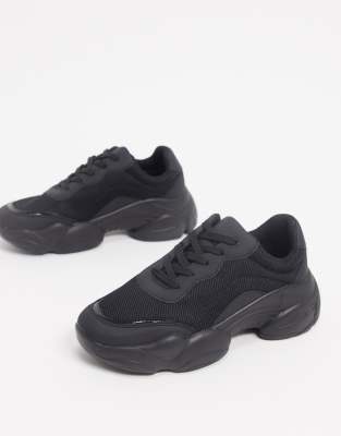 asos black chunky trainers