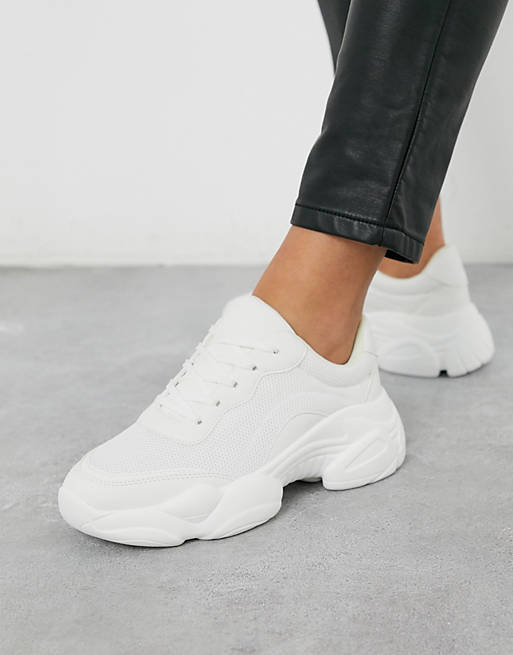 ASOS DESIGN Destined chunky trainers in white