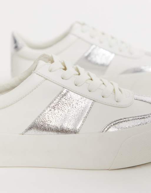 ASOS DESIGN sneakers in metallic silver